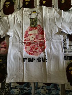 BAPE A Bathing Ape Pink Camo Ape Head Tee
