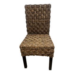 International Caravan Victor Woven Abaca Dining Chairs — Set of Two (New)