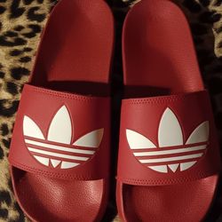 Red Adidas Slides Size 9 NEW