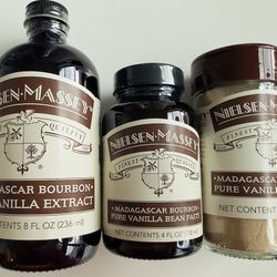Nielsen-Massey Madagascar Vanilla 3-Item Set, Sealed, Never Opened, New - Retail $114  All made in Madagascar.  