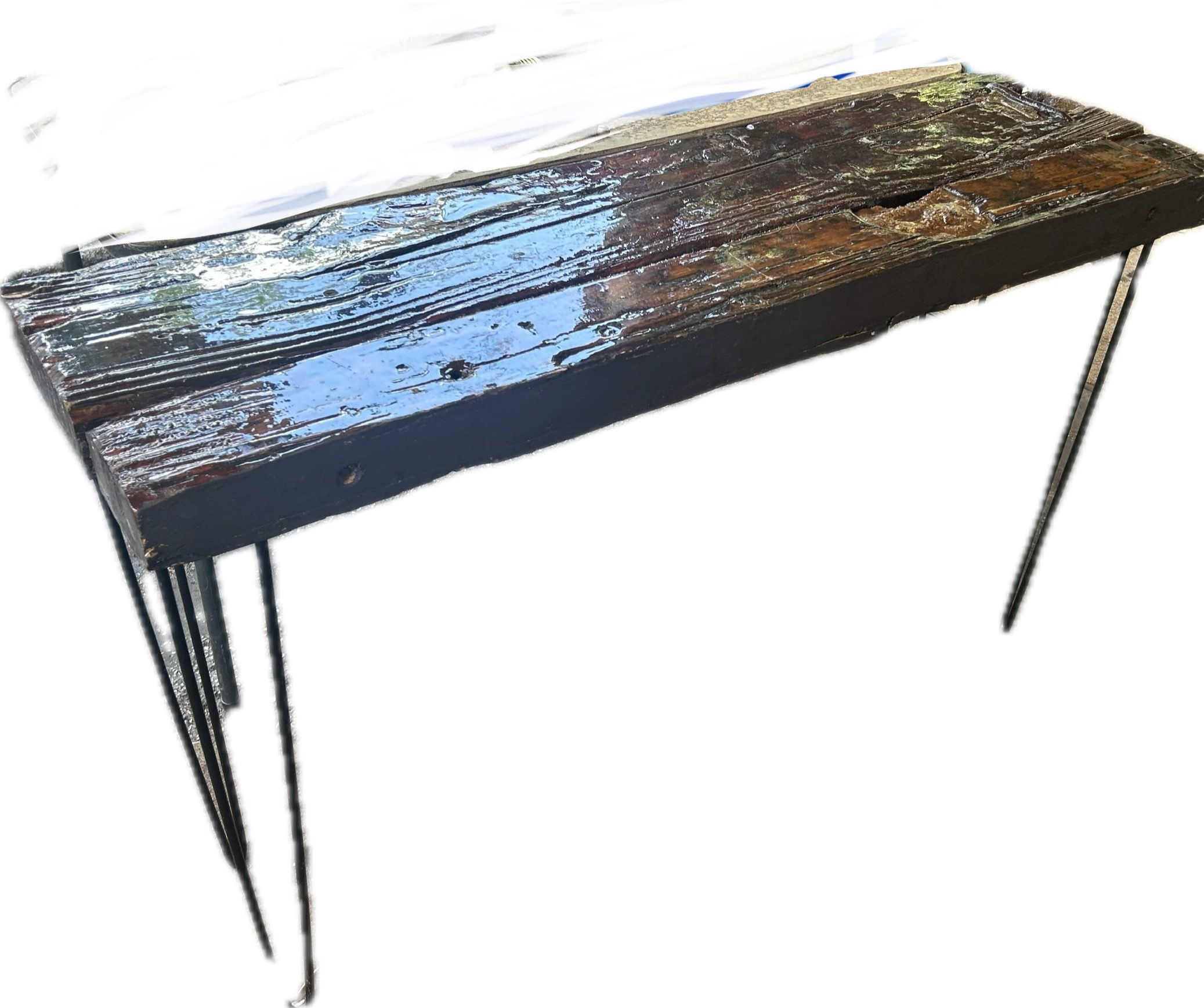 Rustic Wood Console table with hairpin legs