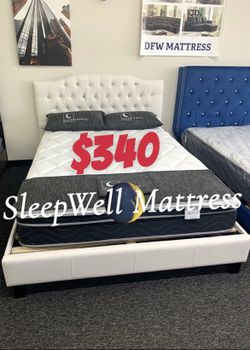 Queen Size Bed Frame With Pillow Top Mattress Included 