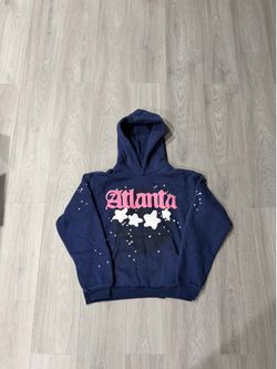 Atlanta Navy Blue Sp5der Hoodie, Size Medium and brand new