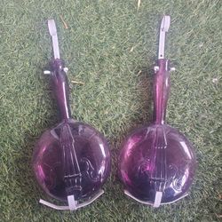 Rare antique amethyst banjo bottles