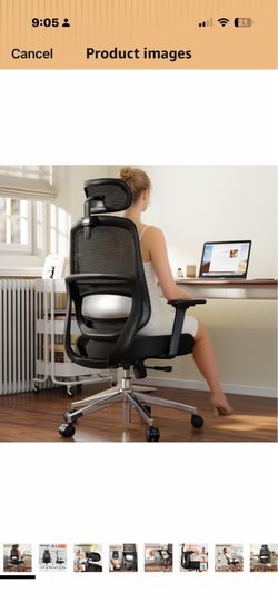 Ergonomic Office Chair, Home Office Desk Chairs, 3D Lumbar Support High Back Desk Chair, Comfortable Computer & Gaming Chair for Office & Home - Black