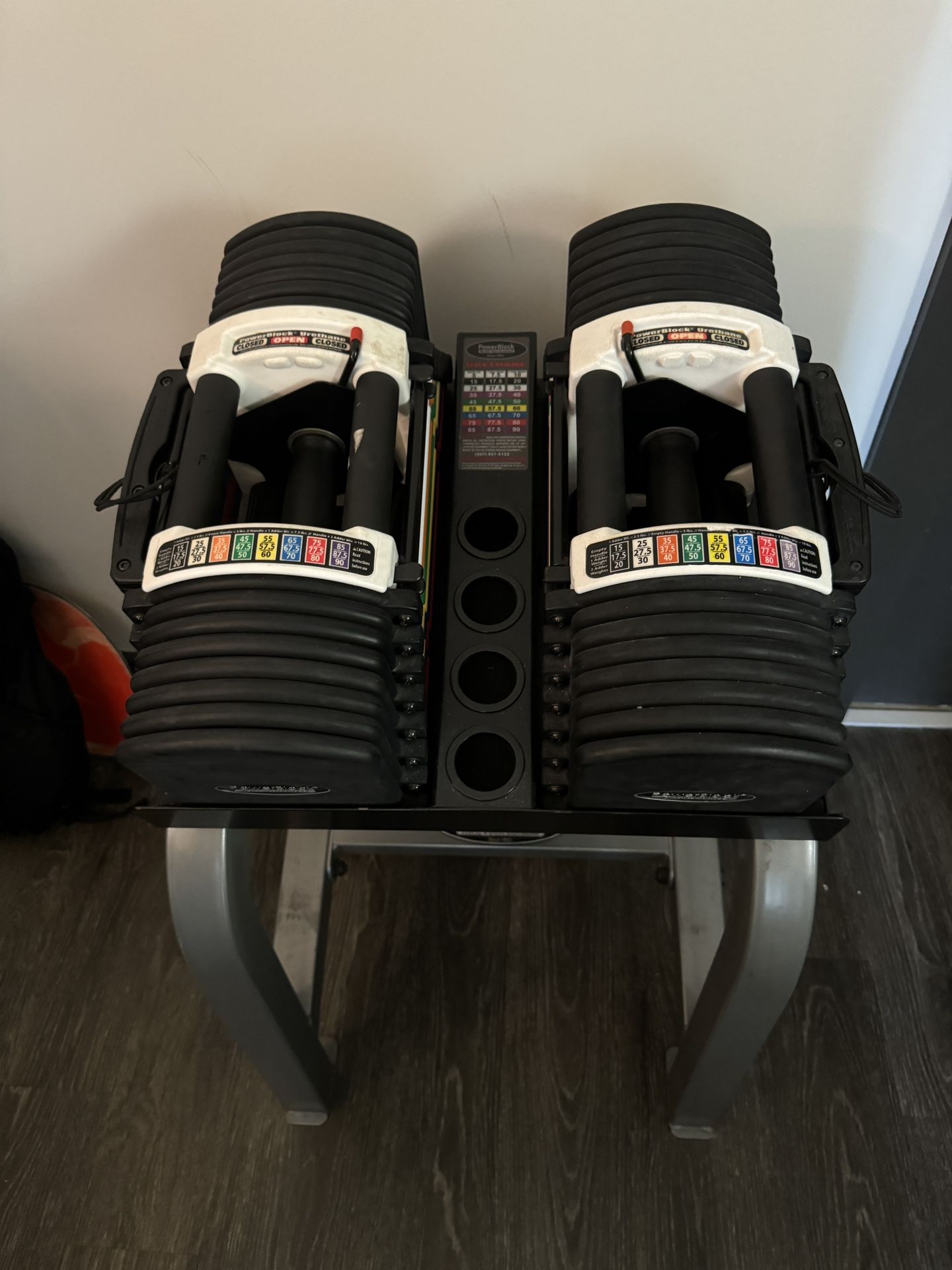 Power block Adjustable Dumbbells With Stand