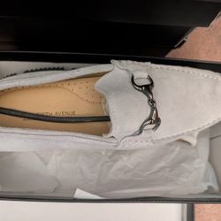 Saks Fifth Avenue Men's White Suede Loafer