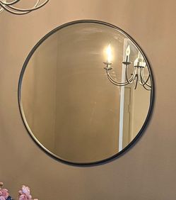 Large 36" Round Wall Mirror – Thick Metal Frame