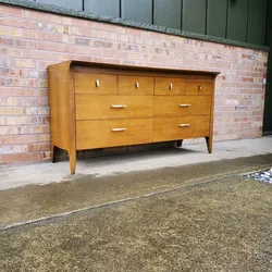 Mid Century Modern Drexel Profile 8 Drawer Lowboy Dresser or Credenza Vintage