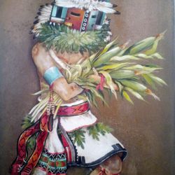 Kachina Dancer Oil On Canvass Painting-Even Cheaper