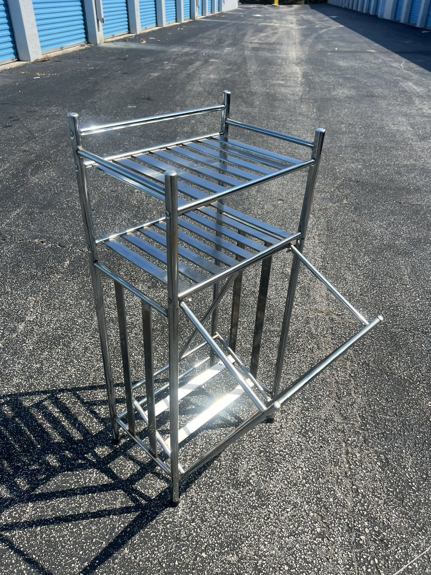 Metal Chrome Bathroom Storage Rack Shelf Pullout Hamper Waste Basket! 16x11x36in