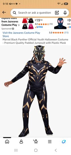Marvel Black Panther Youth Halloween Costume