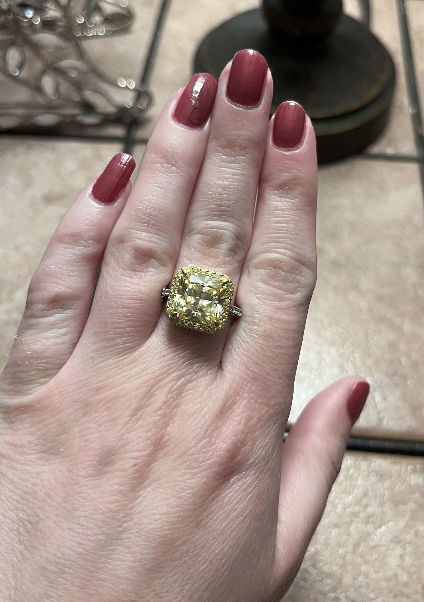 Yellow Cubic Zirconia Ring