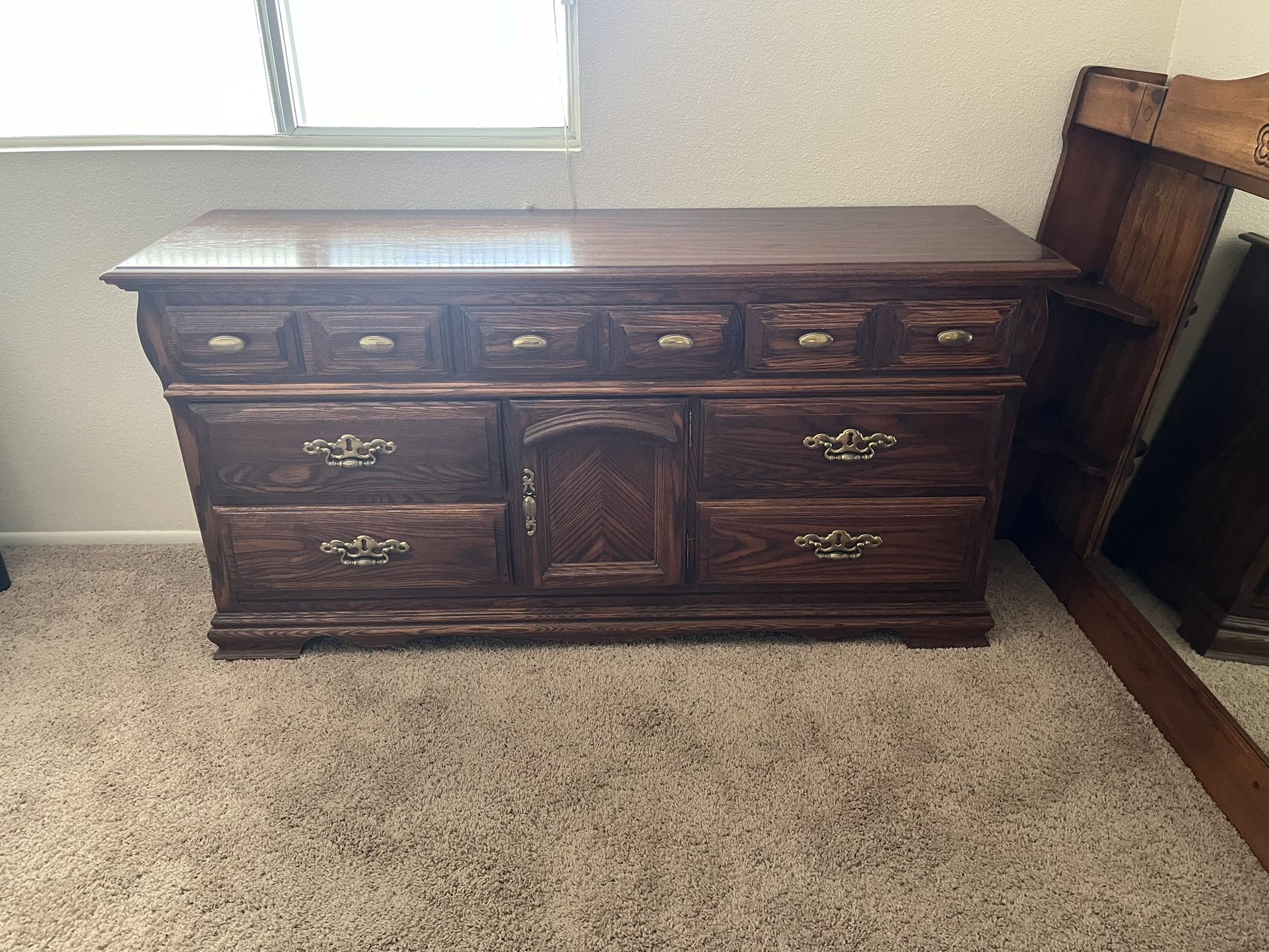 Vintage Solid Wood Dresser Set
