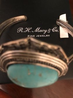 Brand new with tag bracelet with blue stone silver tone never used