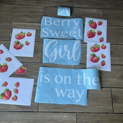 A Berry Sweet Girl Decal For Backdrop 