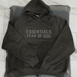 Fear of God Essentials Hoodie Off Black Size Large