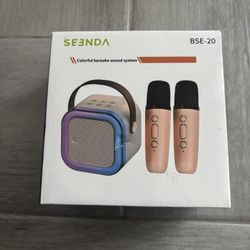 SEENDA BSE-20 Portable Karaoke System Colorful Lights, Microphones, Speaker