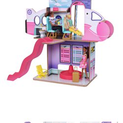 KidKraft Luxe Life 2-in-1 Wooden Airport & Jet Plane Doll Play Set