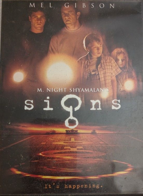 M. Shyamalan's "SIGNS", DVD Mint Movie PG13 Mel Gibson, Suspense Filled Twilight Zone Thriller Heartbreaking, 106 Min. An emotional story of one famil