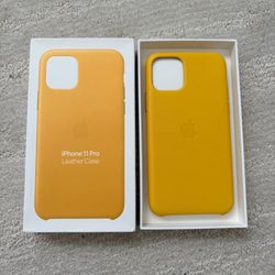 New Apple Mustard Yellow Leather iPhone 11 Pro Case