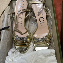 Gold Gucci Heels Size 38