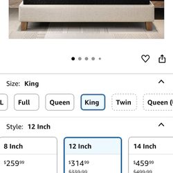 King Mattress And Frame 