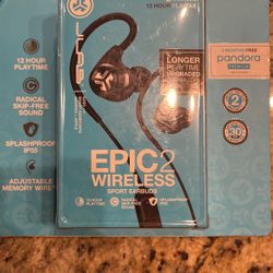JLAB EPIC2 WIRELESS SPORT EARBUDS BLUETOOTH 12HR PLAYTIME