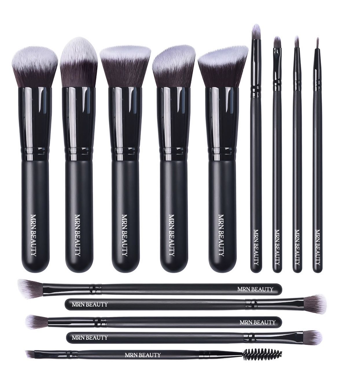 Christmas gift- foundation brushes. Professional makeup brush set. 14 pc premium synthetic brushes. Includes Foundation, contour, blush.
