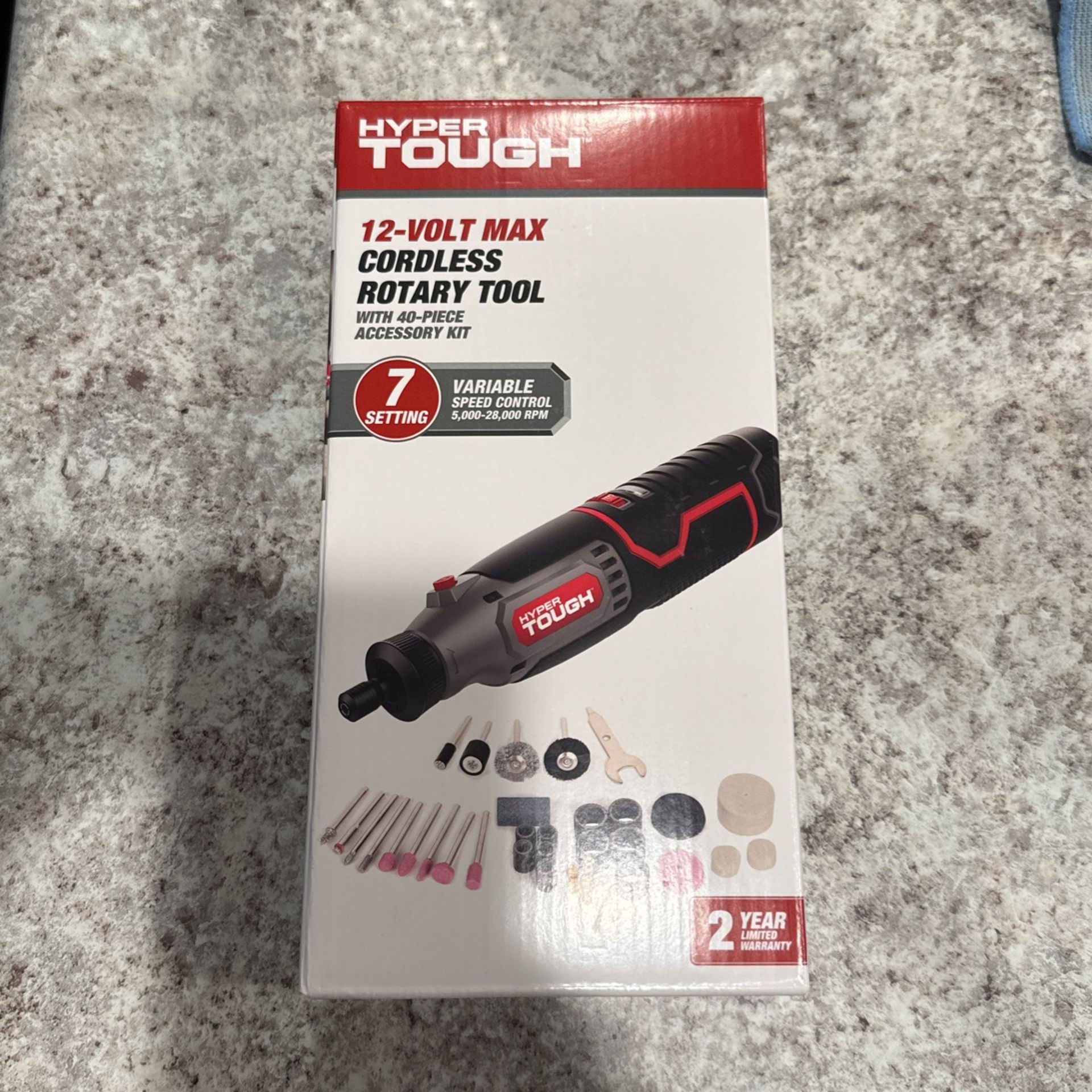 Hyper Tough 12V Max* Lithium-Ion Cordless Variable Speed Rotary Tool, 40 Accessories, with 1.5Ah Battery and Charger, 99315