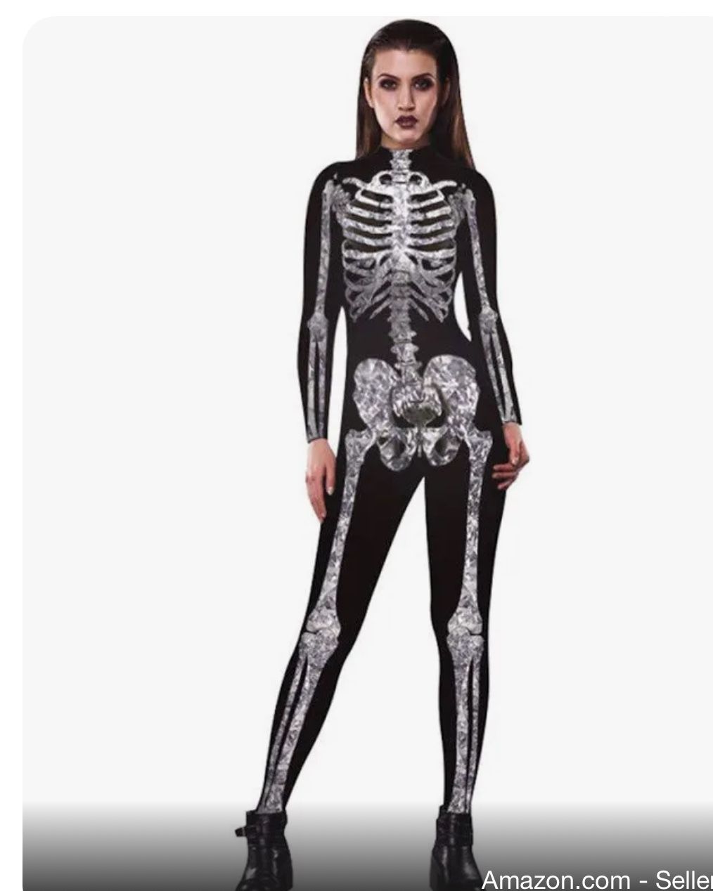 Women's Skeleton Halloween Bodysuit Costume Small