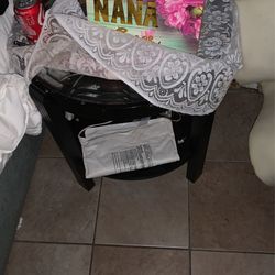 Wood And Glass End Table 