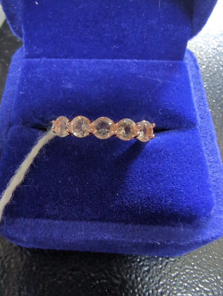 18 Karat Rose Gold Over Sterling Silver Ring