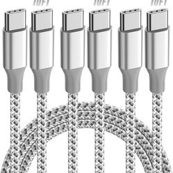 KYEHD USB C Cable，3 Pack 10FT 60W Fast Charging USB C to USB C Cable, Durable Type C Charger Cable for iPhone 16/15/iPad MacBook CarPlay and More-Grey