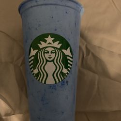 2013 Starbucks 16oz Blue Paint Splatter Cup