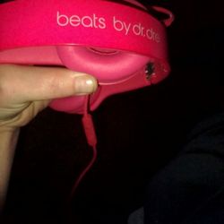 Pinkish Red Beats By Dre Wired Headset With Built In Microphone 