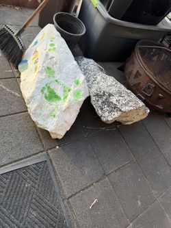 2 Large Yard Decorative Rocks   Both For $130