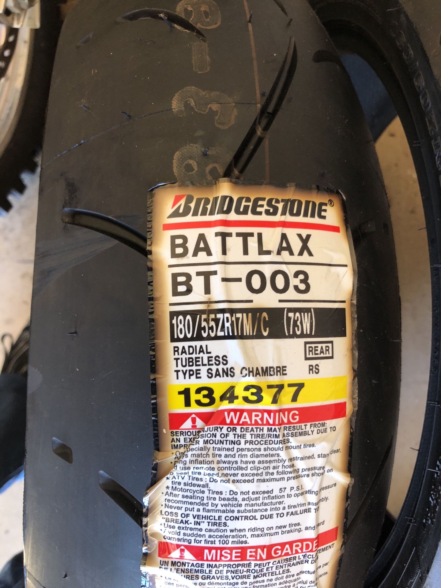Bridgestone Battlax BT-003 180/55ZR