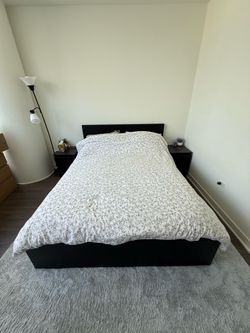Queen bed frame with drawers