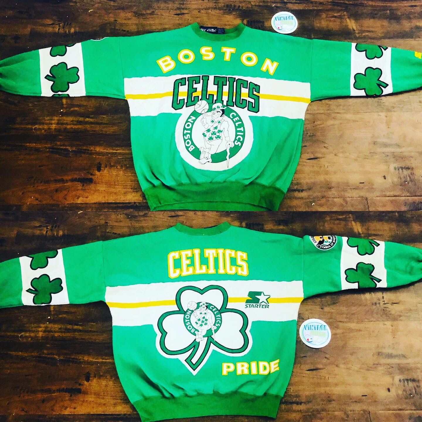 Boston Celtics Starter all over sweater jersey bruins patriots bird jordan nike vintage 80’s