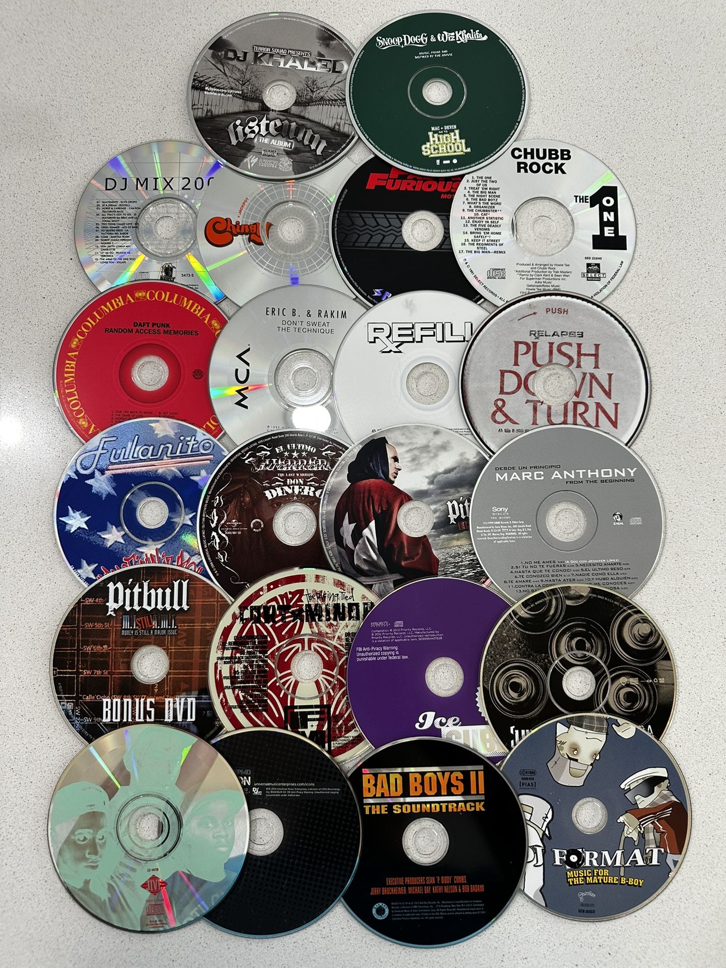 22 CDs Mixed Music Genres Includes Storage Pouch.