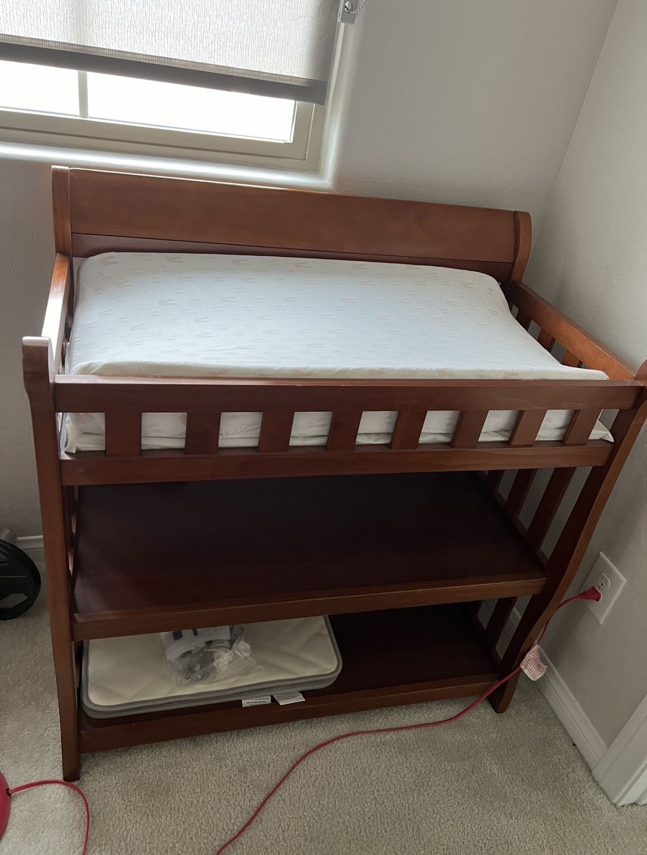 Solid wood changing table