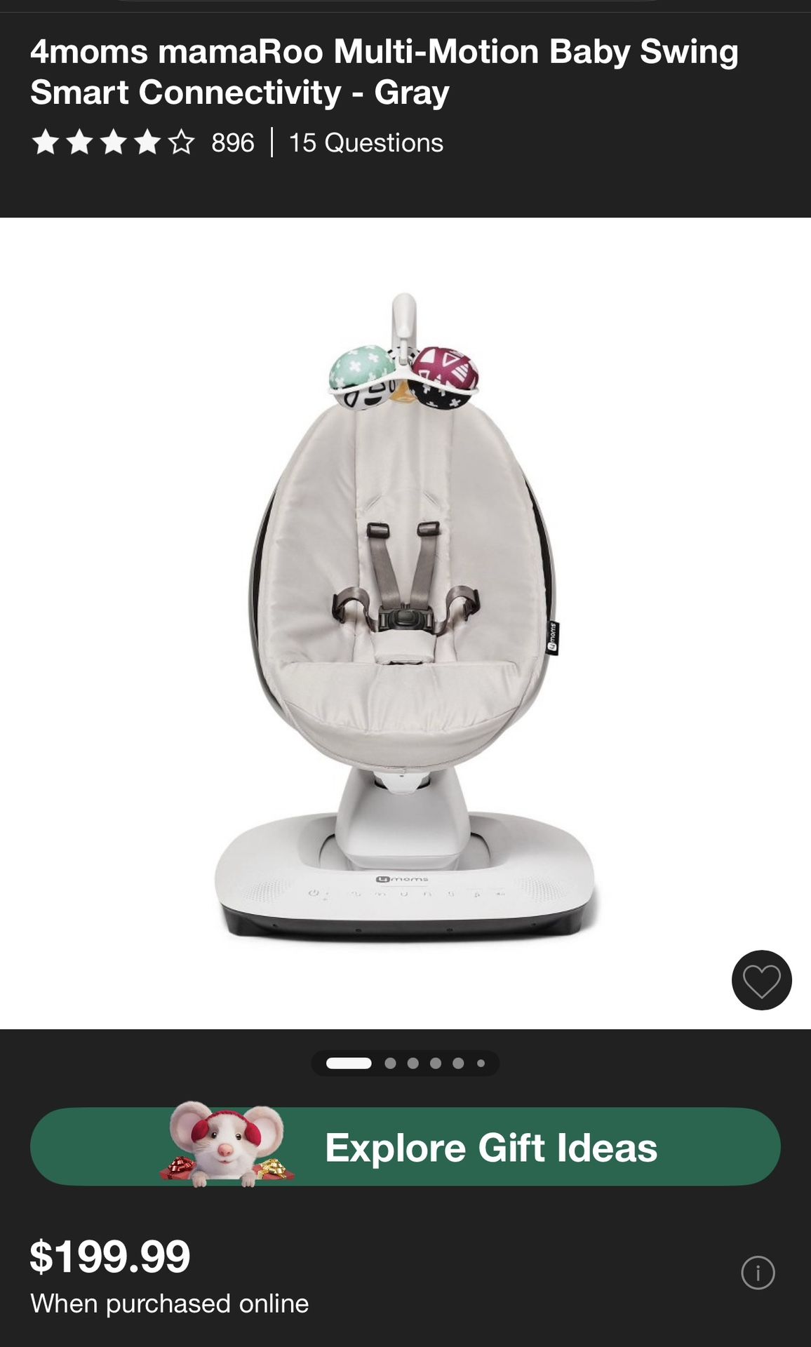 NEW 4moms mamaROO Multi-Motion Baby Swing Smart Connectivity