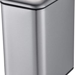 HILFA 5L / 1.3 Gal Stainless Steel Step Trash Can – Compact Bathroom & Kitchen, Brushed Finish, 2-Pack