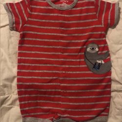 Carter’s Red & Gray Striped Baby Romper