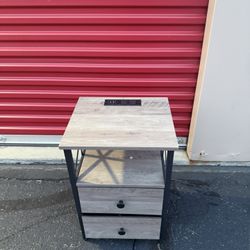 Modern nightstand With Charging Station 