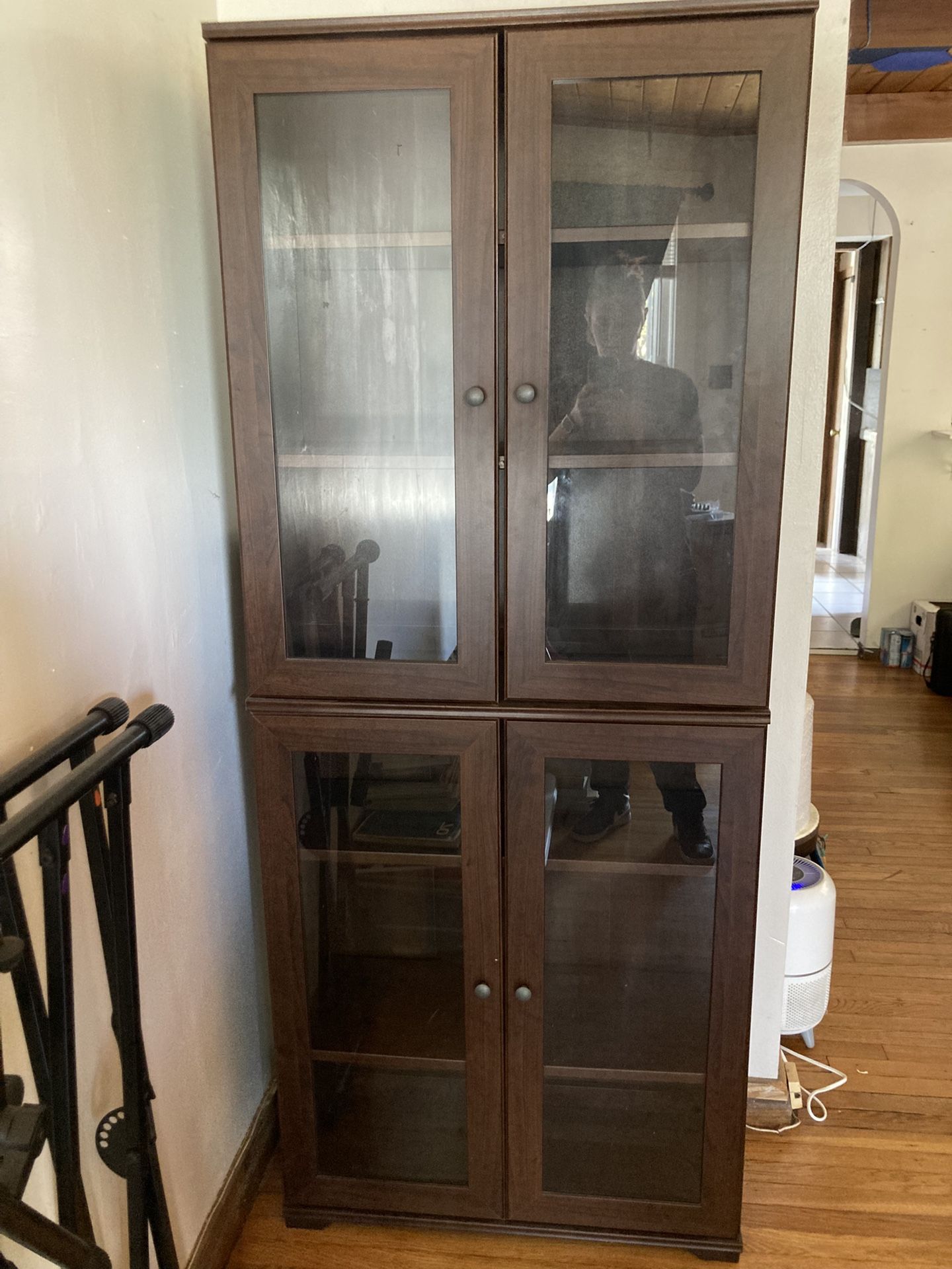 FREE- Bookshelf W/ Glass Doors