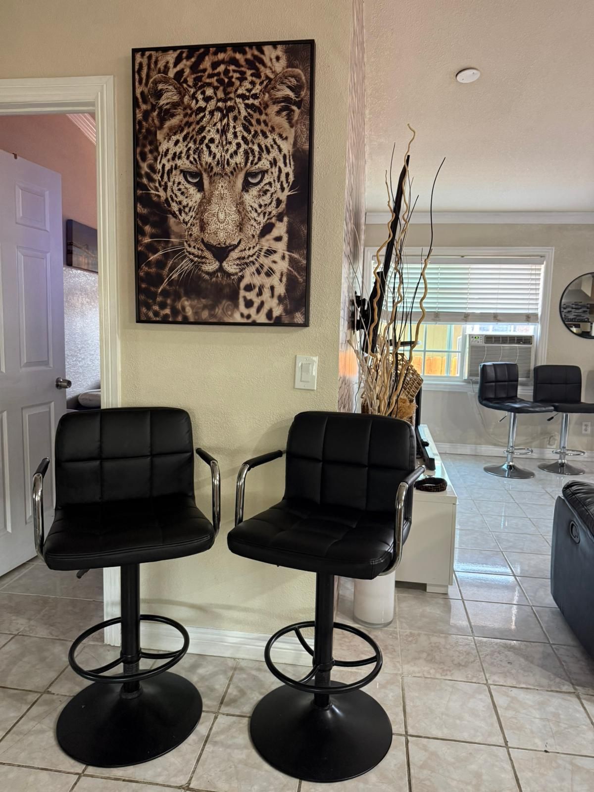 Adjustable Leather Bar Stools