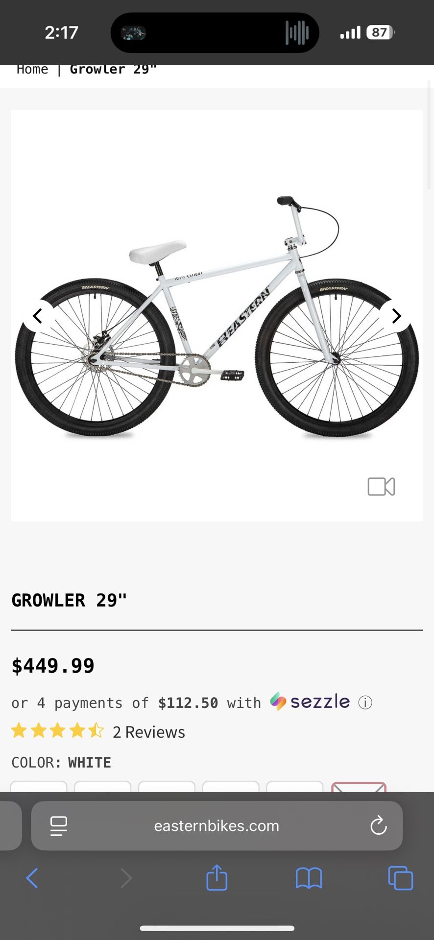 Eastern Bmx Bike 29inch