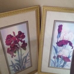 Nice Wall Decor Print Of Lily By Joan Blackburn 34x20 In Good Condition Clean $20 Each 